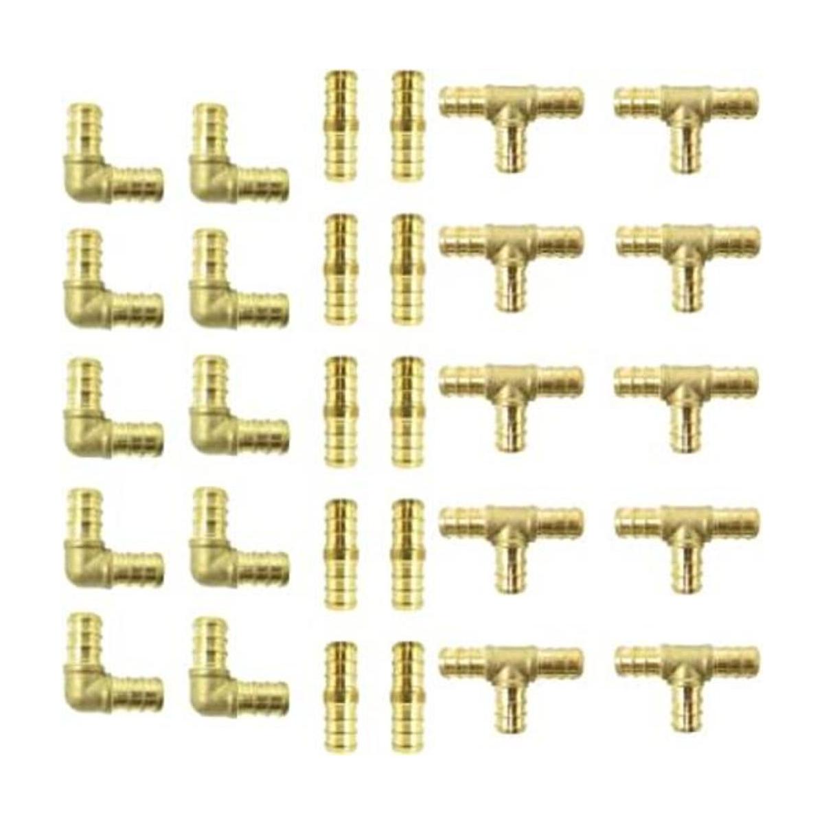 30 piezas accesorios PEX de latón de 12 pulgada para