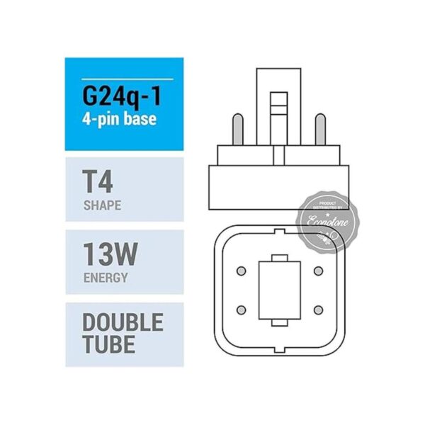 4 unidades tubo doble de 13 Watts G24Q1 4 pines Base_3
