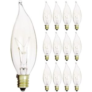 Paquete de 12 candelabro transparente E12 punta de
