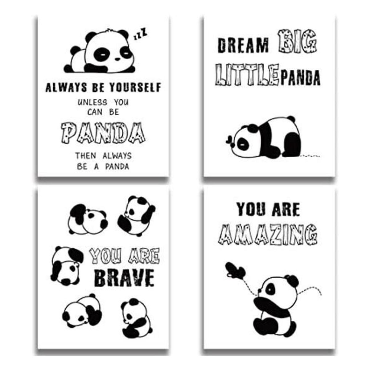 .Inspirador Panda impresión artística de pared sin