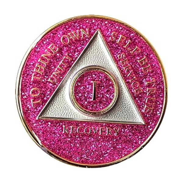 1 año Glitter Pink Medallón_3