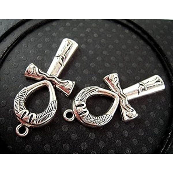 10 Color Plateado Envejecido 43 x 19 mm Ankh Charm Aliento_2