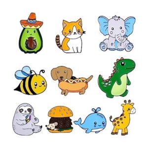 10 alfileres de animales para mochilas alfileres