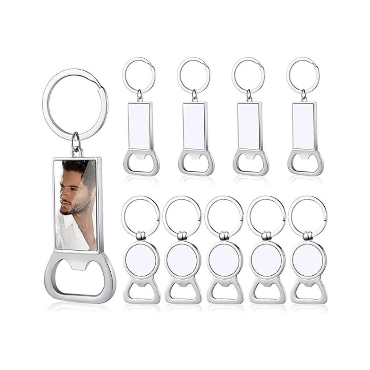 10 Piezas Sublimación en Blanco Llaveros Sublimación Metal