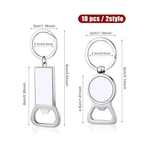 10 Piezas Sublimación en Blanco Llaveros Sublimación Metal