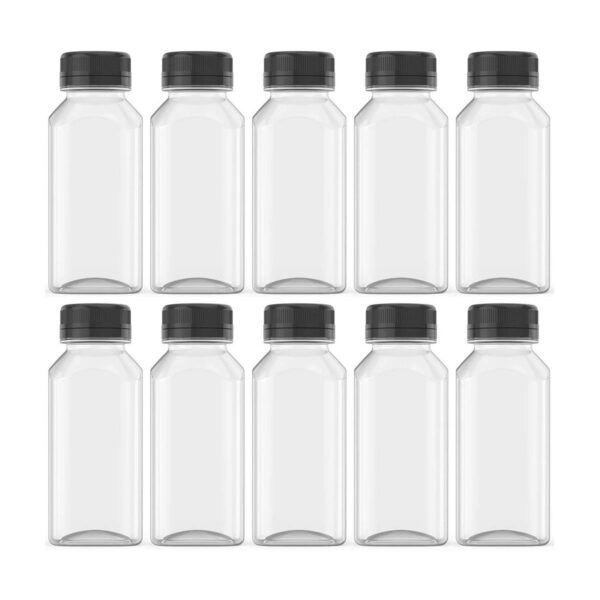 10 botellas de jugo de plástico de 8 onzas recipientes