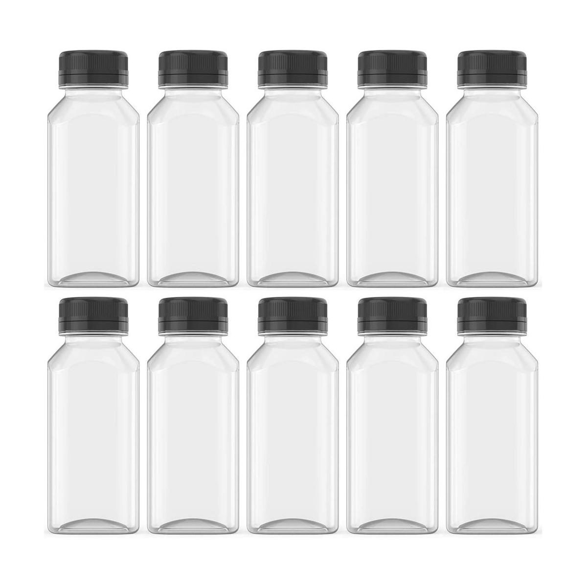 10 botellas de jugo de plástico de 8 onzas recipientes