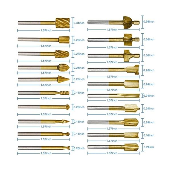 10 brocas de grabado de carburo HSS y 10 brocas de