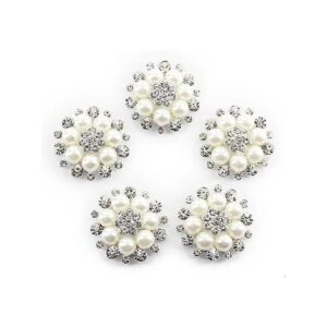 10 botones de diamantes de imitación de perlas botones de