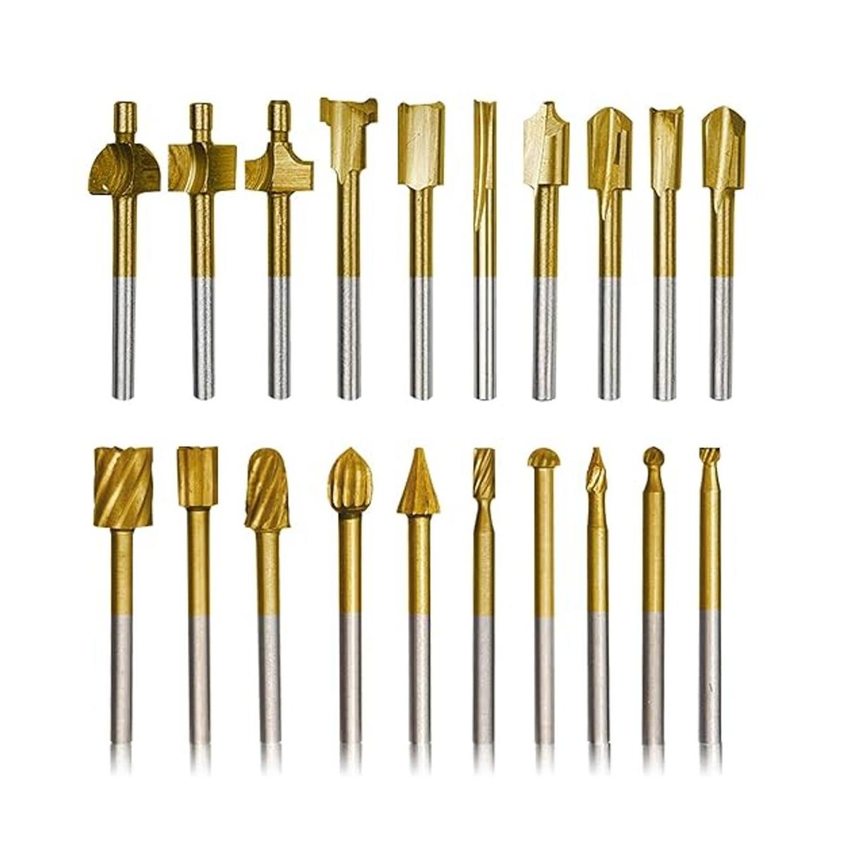 10 brocas de grabado de carburo HSS y 10 brocas de