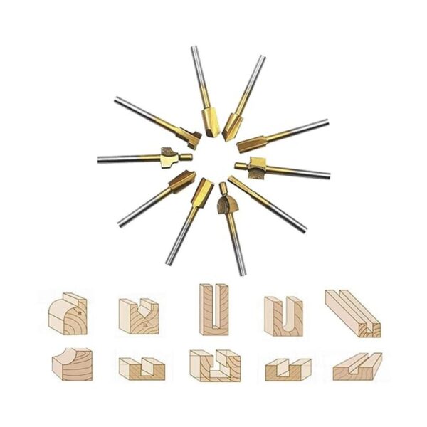 10 brocas de grabado de carburo HSS y 10 brocas de