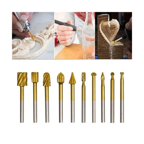 10 brocas de grabado de carburo HSS y 10 brocas de