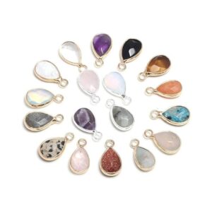 10 colgantes de cuarzo con piedras preciosas collar de_1