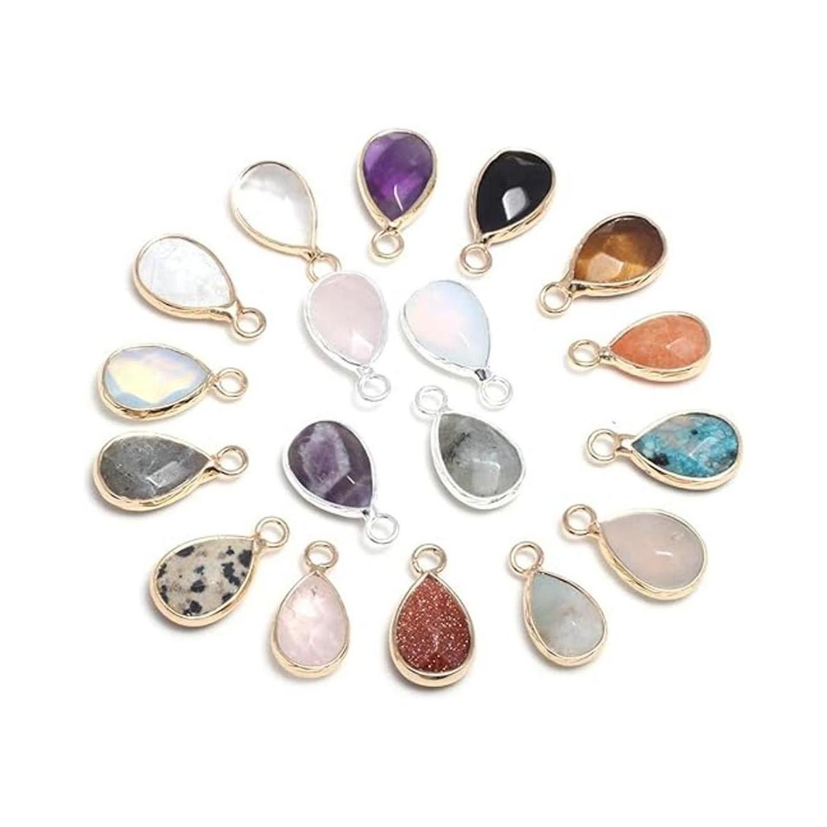 10 colgantes de cuarzo con piedras preciosas collar de
