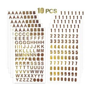 10 hojas de calcomanías de letras y números letras_1