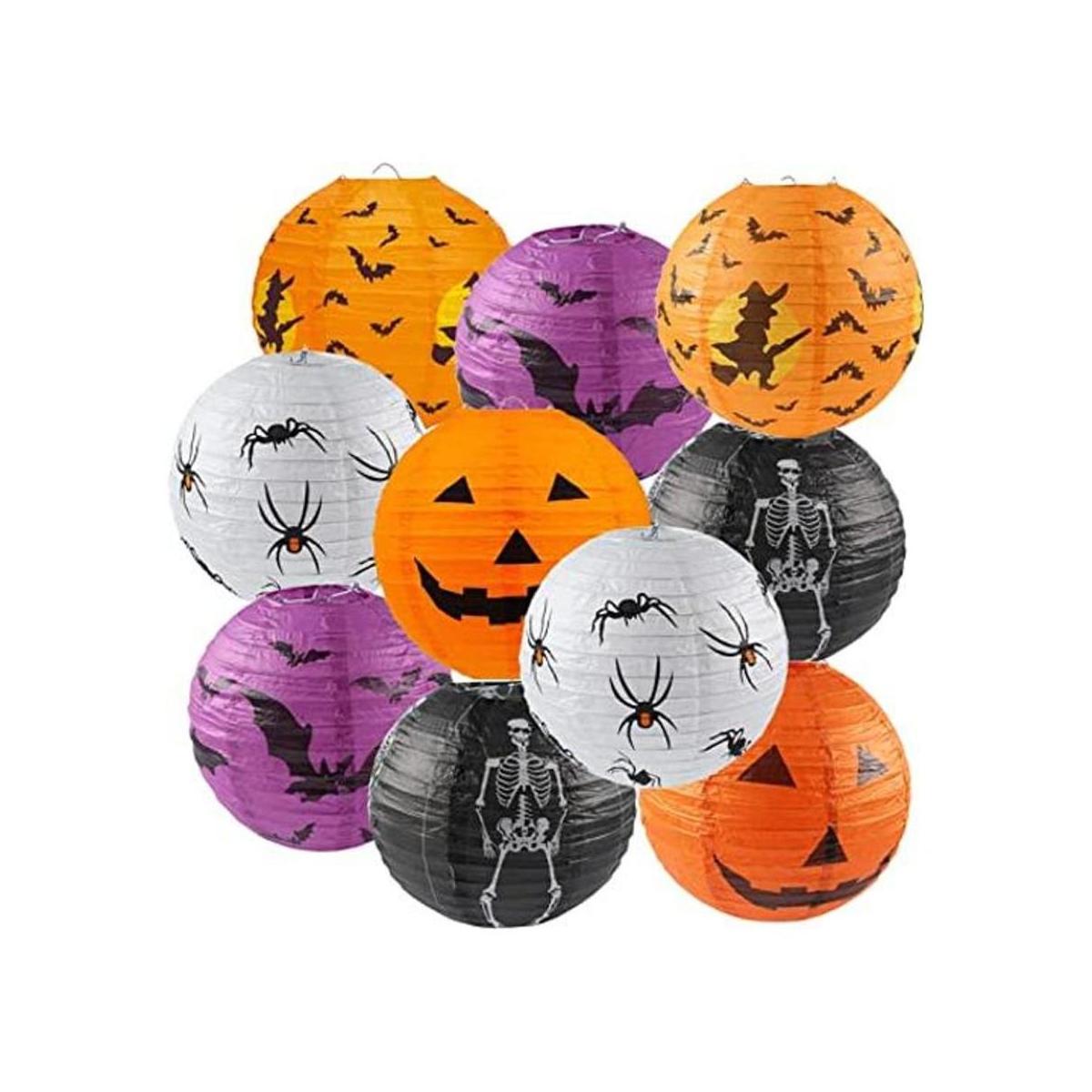 10 linternas de papel de Halloween colgante JackOLantern