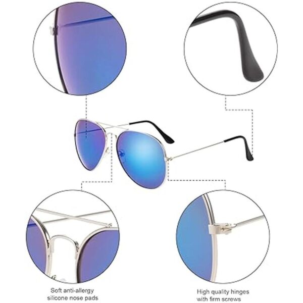 10 piezas clásico espejo lente plana gafas de sol espejo_3