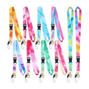 10 piezas Tie Dye cuello cordón para llavero identificador_1