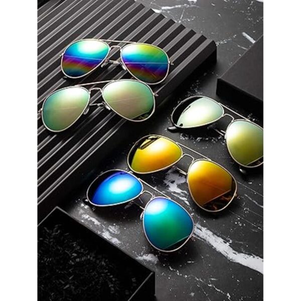 10 piezas clásico espejo lente plana gafas de sol espejo_4
