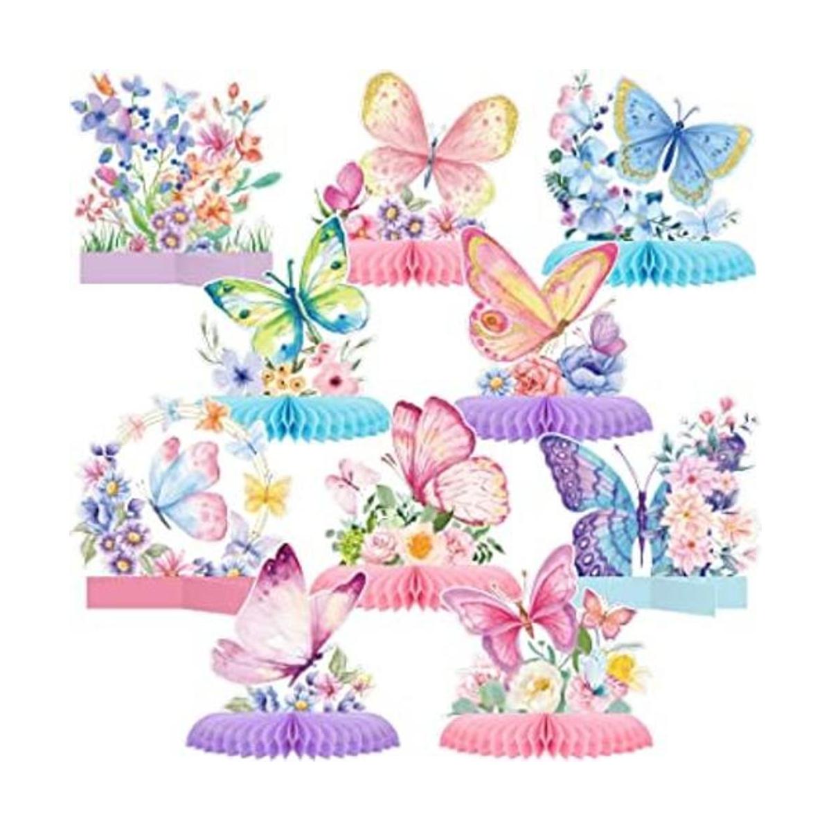 10 piezas de centro de mesa de mariposa para mesas