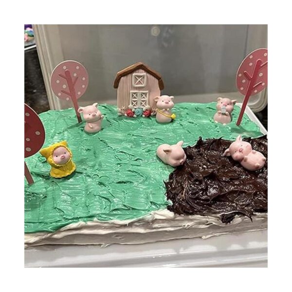 10 piezas de decoración de pastel de cerdo rosa para_2
