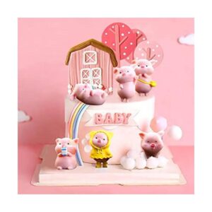 10 piezas de decoración de pastel de cerdo rosa para_1