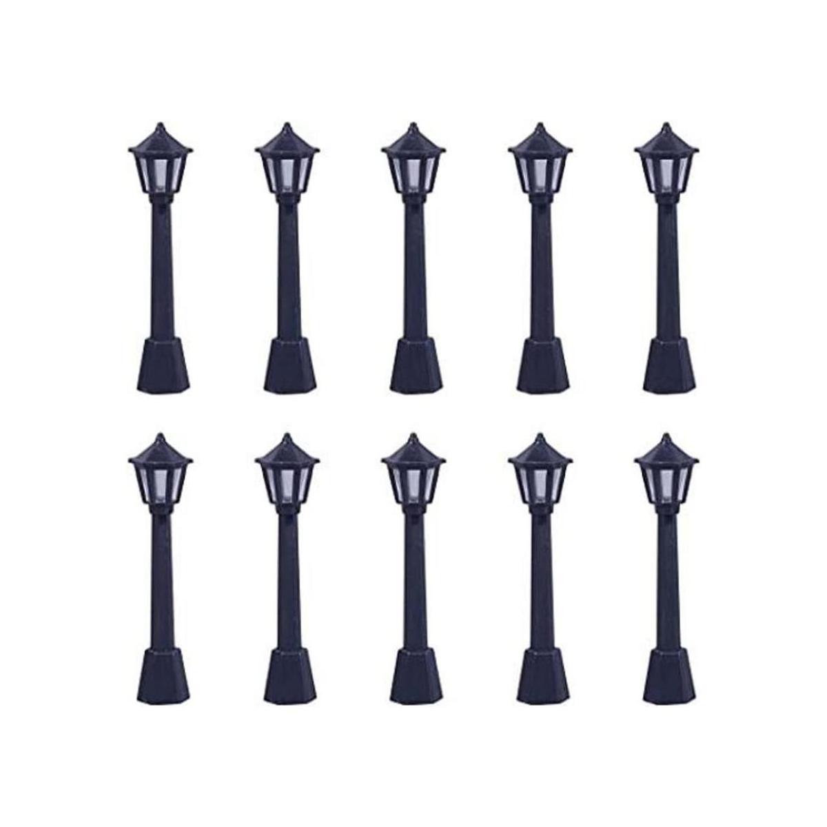 10 piezas de mini modelo de luz de calle en miniatura