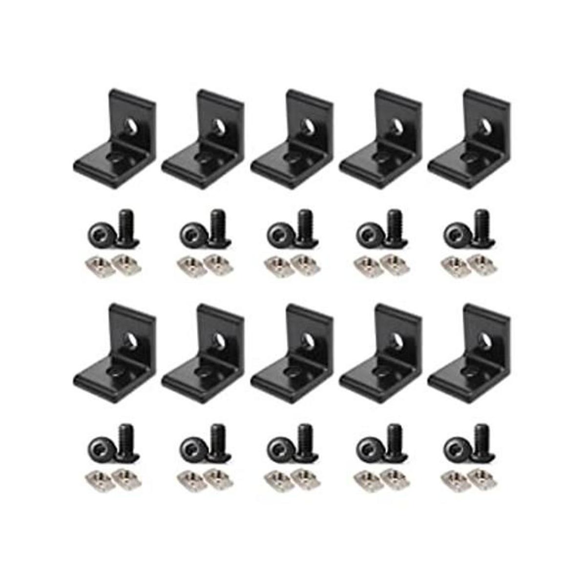 10 piezas negro 90 grados interior esquina kit de conector