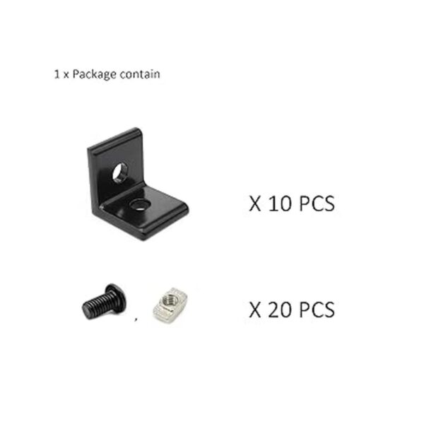 10 piezas negro 90 grados interior esquina kit de conector_2