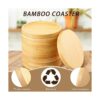 10 platillos redondos de bambú de 3.74 pulgadas bandeja