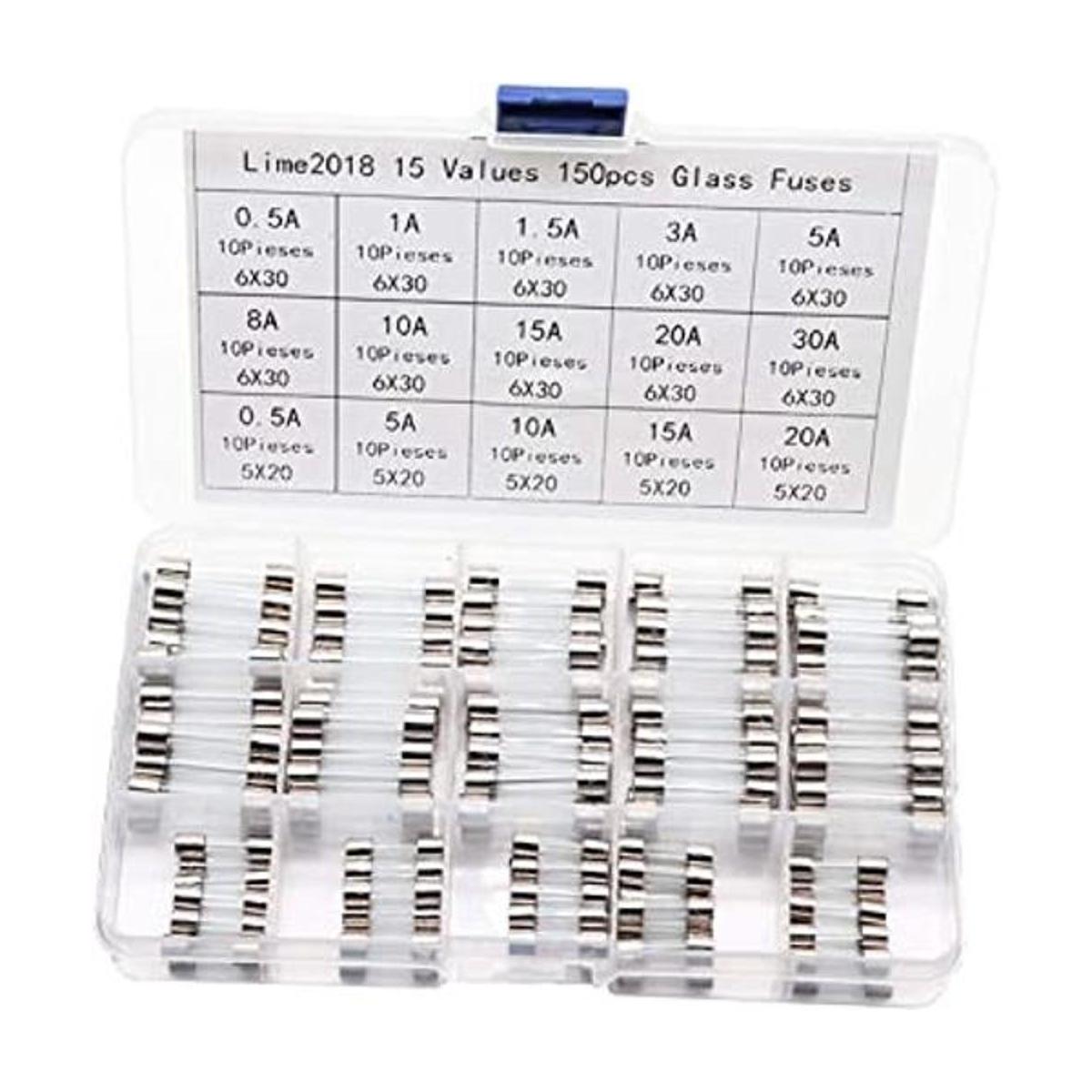 10 soportes de fusible AGC de 0.197 x 0.787 in con cable