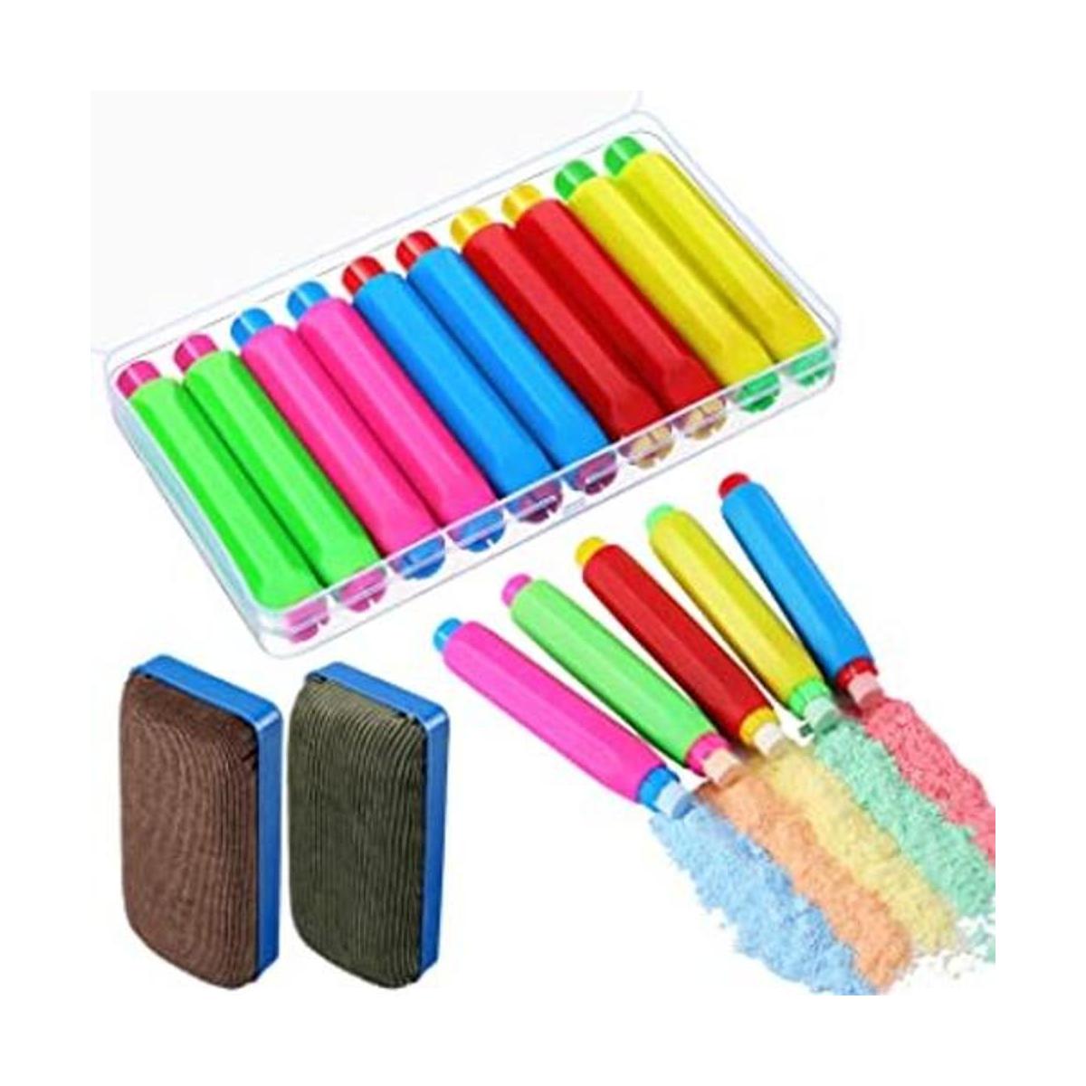 10 unidades de colorido soporte de tiza de plástico