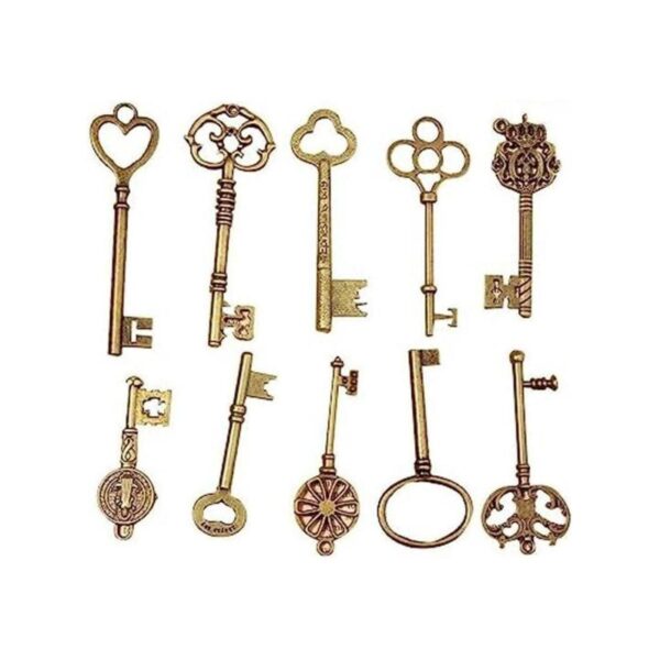 10 teclas de esqueleto mixtas con acabado en bronce