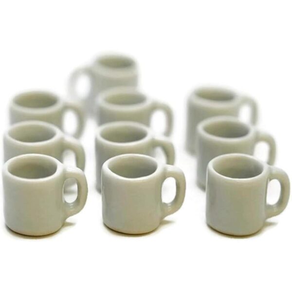 10 tazas de café pequeñas de cerámica blanca taza de té_1