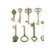 10 teclas de esqueleto mixtas con acabado en bronce