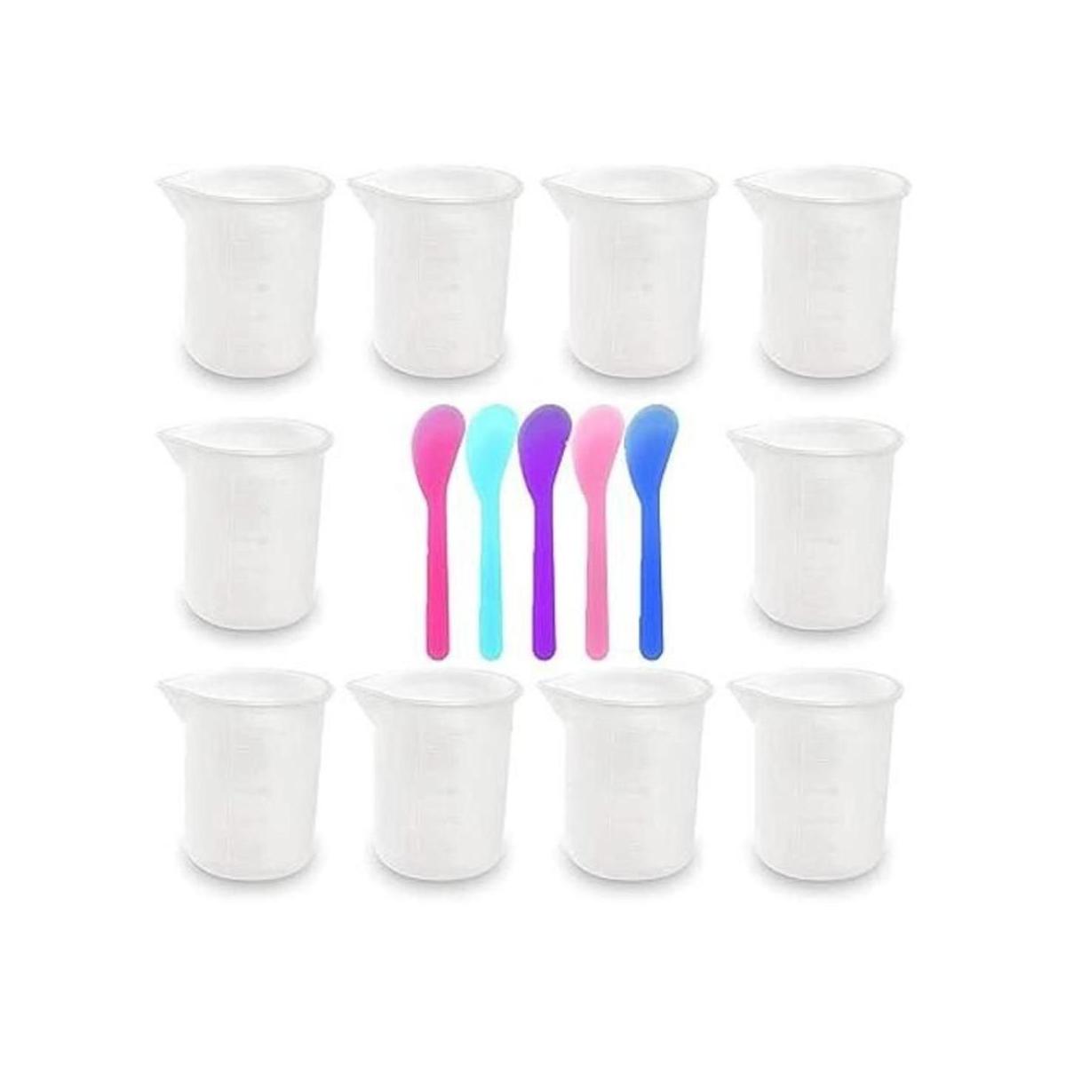 10 tazas medidoras de silicona 3.4 fl oz reutilizables de