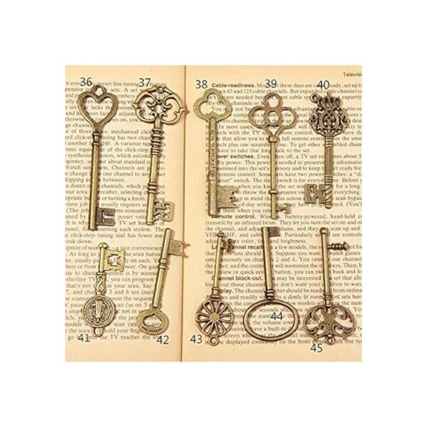 10 teclas de esqueleto mixtas con acabado en bronce