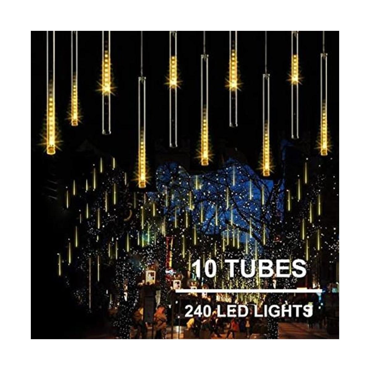10 tubos de 11.8 pulgadas 240 luces LED de lluvia de