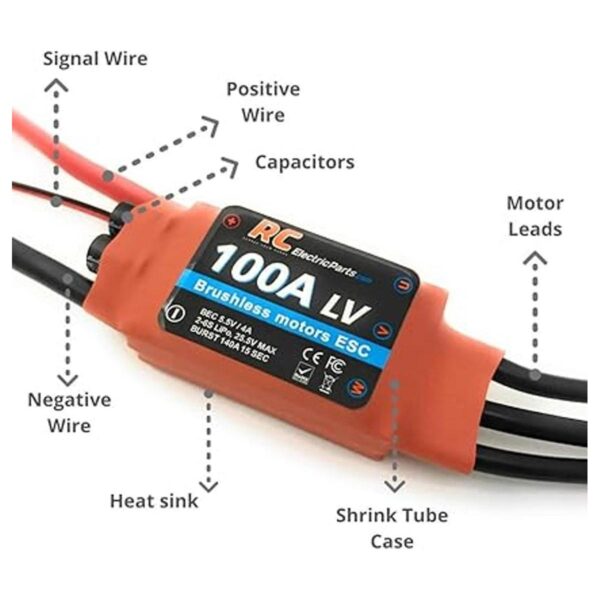 100 A RC Motor sin escobillas Controlador eléctrico de_3