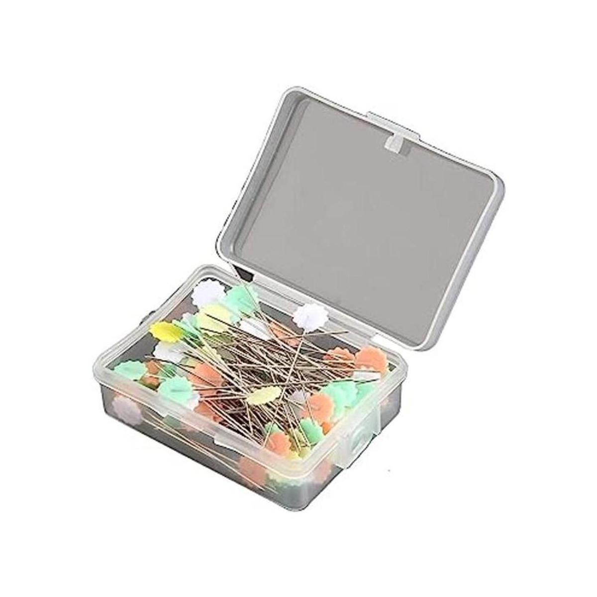 100 Pieces Color Leaves Head Pins Boxed for Sewing DIY
