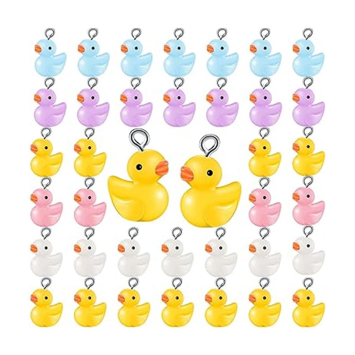 100 abalorios de resina con forma de pato 5 colores