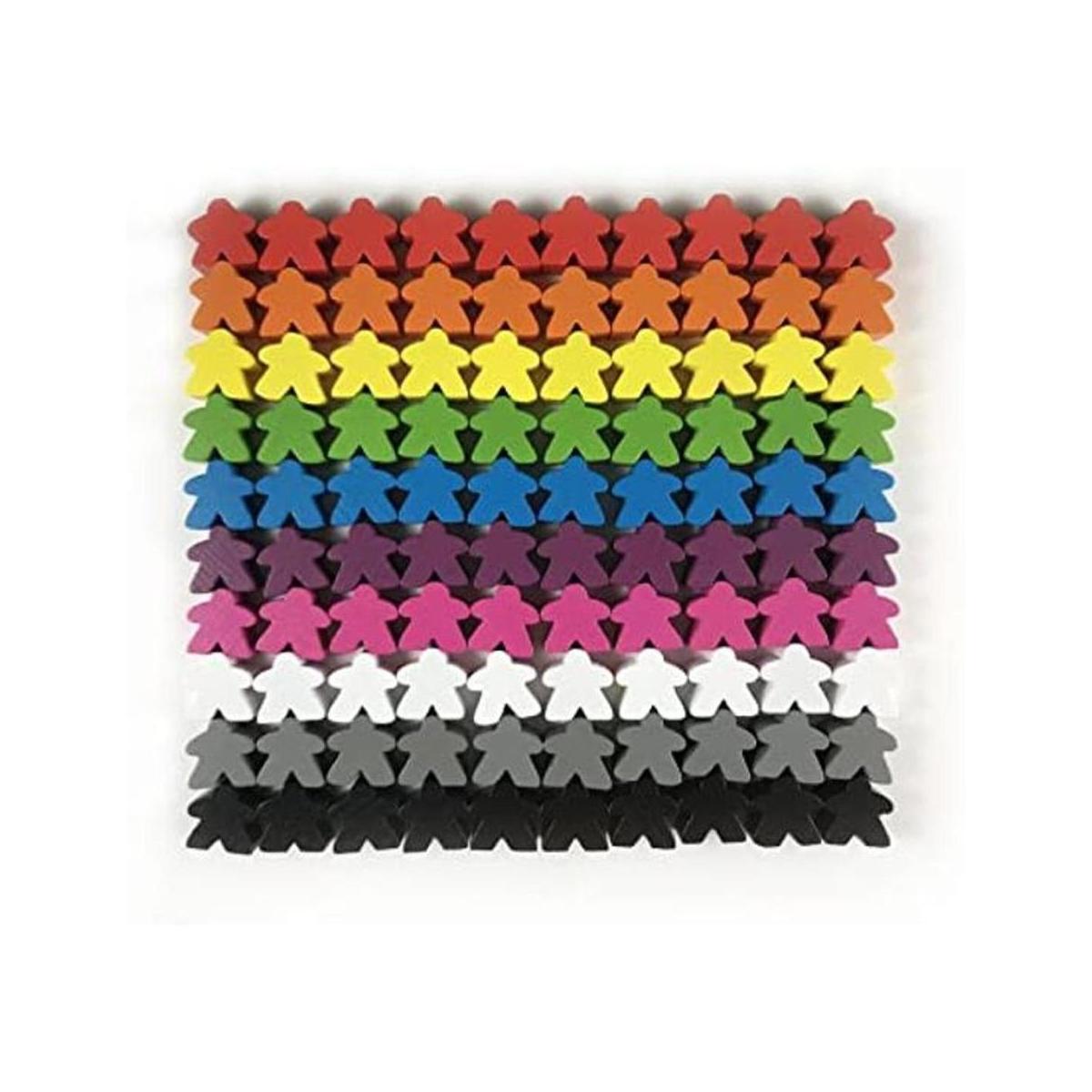 100 accesorios de juegos familiares de madera Meeples