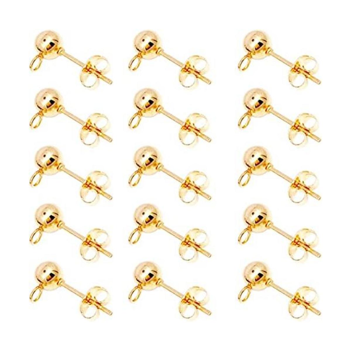 100 aretes de bola con 100 aretes de mariposa aretes