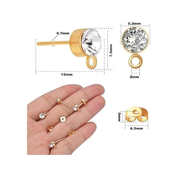 100 aretes de diamantes de imitación de 0.197 in aretes