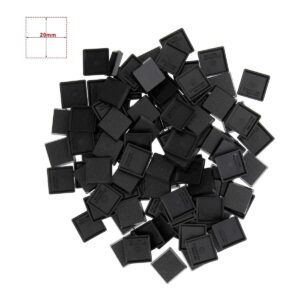 100 bases cuadradas negras en miniatura de 0.787 in para_1