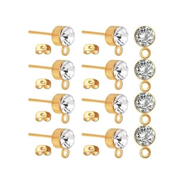 100 aretes de diamantes de imitación de 0.197 in aretes