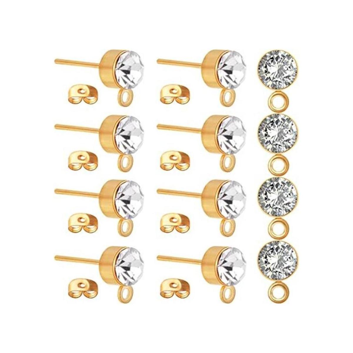 100 aretes de diamantes de imitación de 0.197 in aretes