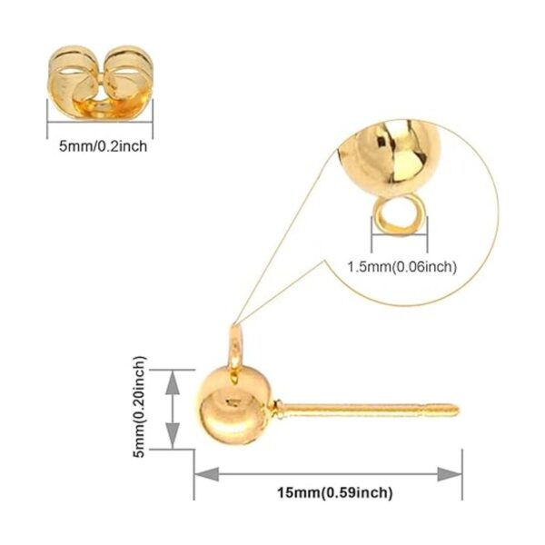 100 aretes de bola con 100 aretes de mariposa aretes