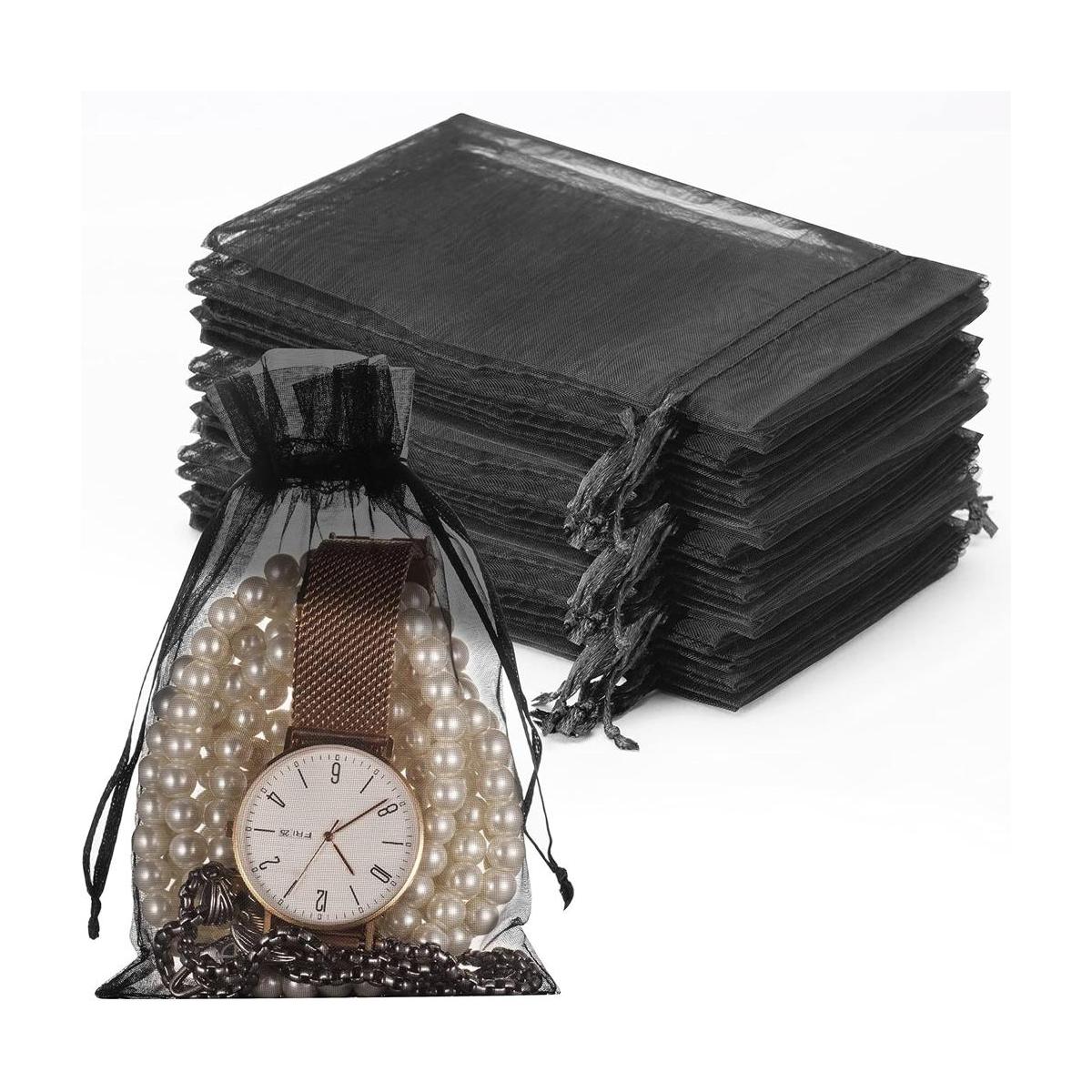 100 bolsas de organza transparente de alta calidad bolsas