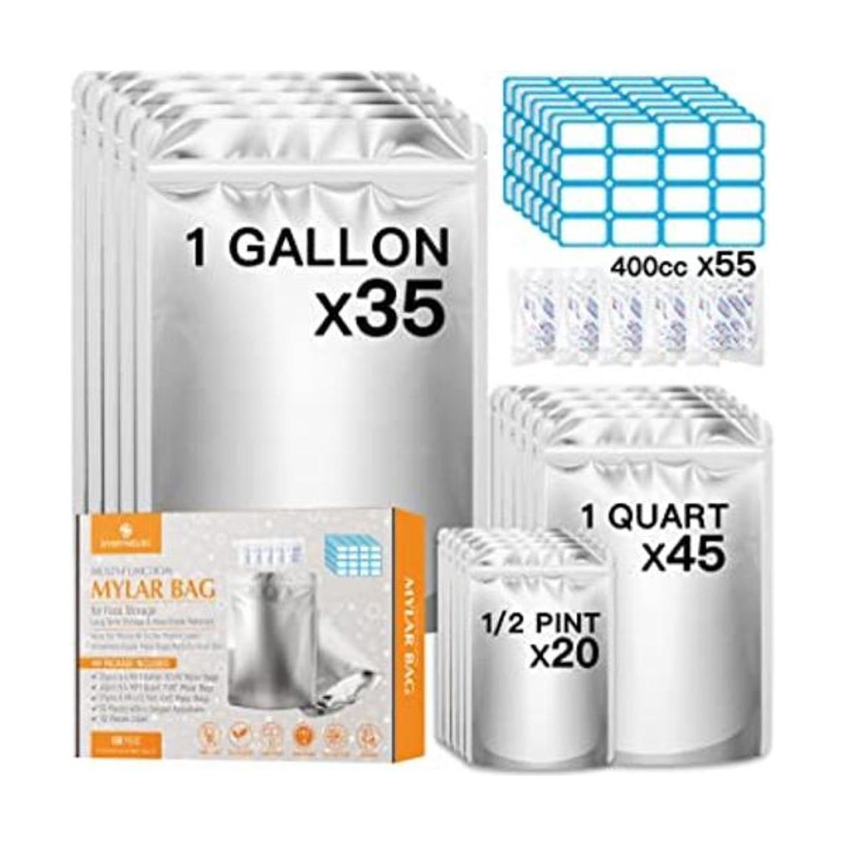 100 bolsas de Mylar con absorbentes de oxígeno de 400 cc